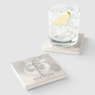 Porta-copo De Pedra Símbolo Pose Om da Árvore de Meditação de Instruto