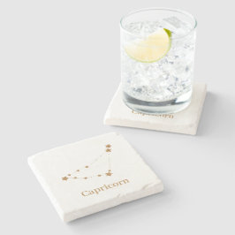 Porta-copo De Pedra Símbolo Zodiac Moderno, Capricórnio Dourado | Elem