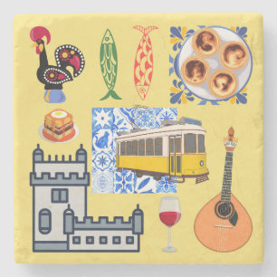 Porta-copo De Pedra Símbolos da Cidade de Lisboa