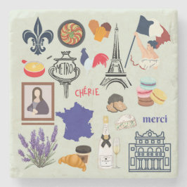 Porta-copo De Pedra Símbolos da França