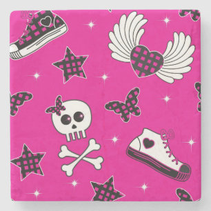 Porta-copo De Pedra Símbolos de Emo