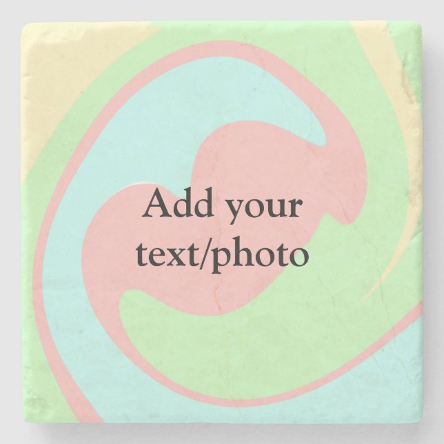 Porta-copo De Pedra Simple acrylic pour marble add your text name cust (Frente)