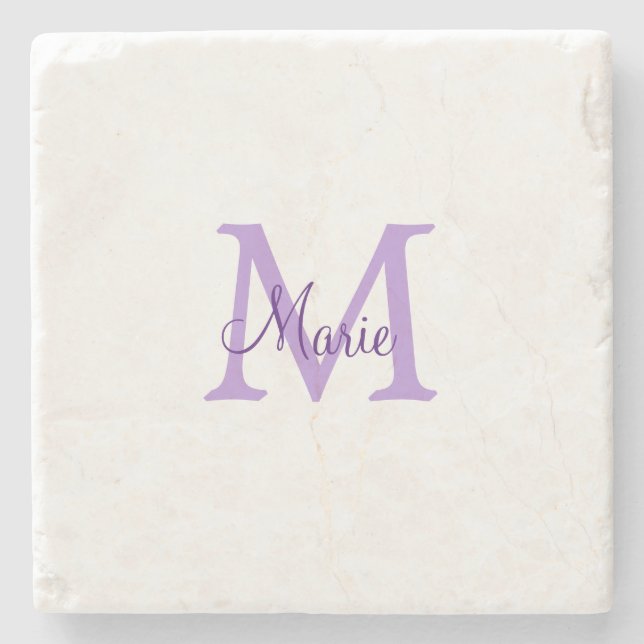 Porta-copo De Pedra simple minimal add name monogram pink red   throw  (Frente)