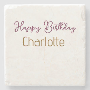 Porta-copo De Pedra SIMPLE MINIMAL.CUTE ADICIONE NOME BEBÊ feliz anive