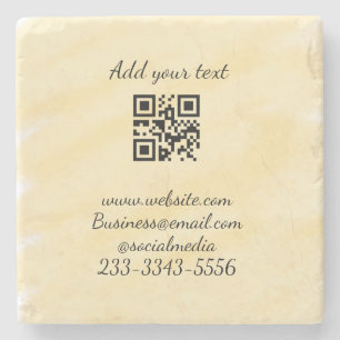 Porta-copo De Pedra simples código QR personalizado adicionar seu nome