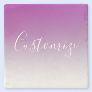 Porta-copo De Pedra Simples Gradiente Ombre Roxo Minimalista Moderno