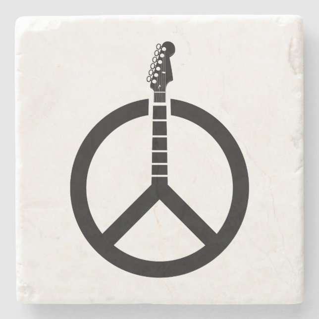 Porta-copo De Pedra Sinal de Paz de Violão (Frente)
