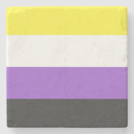 Porta-copo De Pedra Sinalizador Enby (Orgulho Não-Binário)