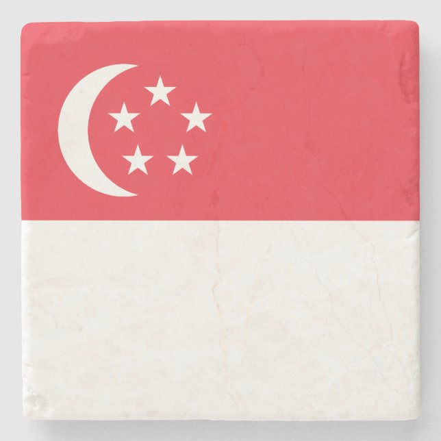 Porta-copo De Pedra Singapore Flag (Frente)