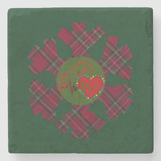 Porta-copo De Pedra Single Plaid Snowflake 