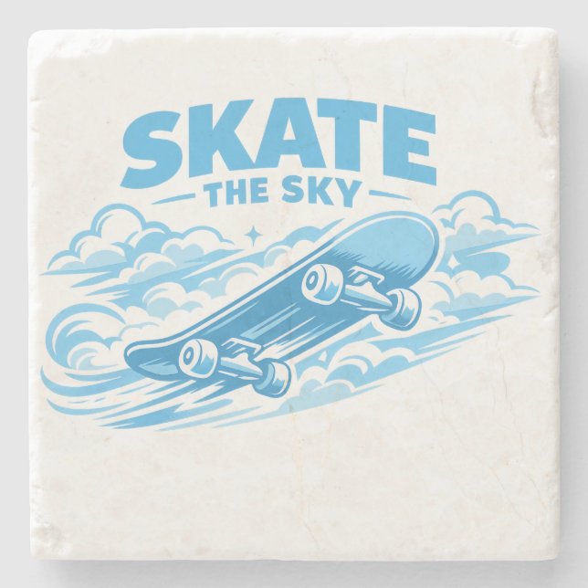 Porta-copo De Pedra Skate The Sky – Blue Drift (Frente)