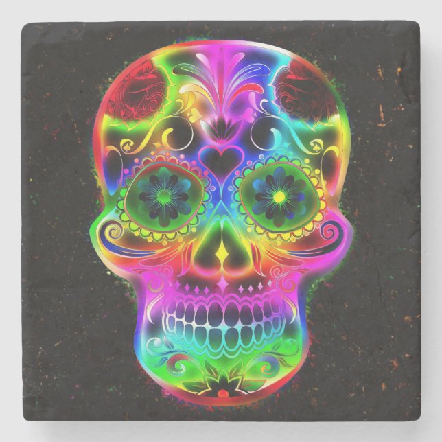 Porta-copo De Pedra Skull20160604 (Frente)