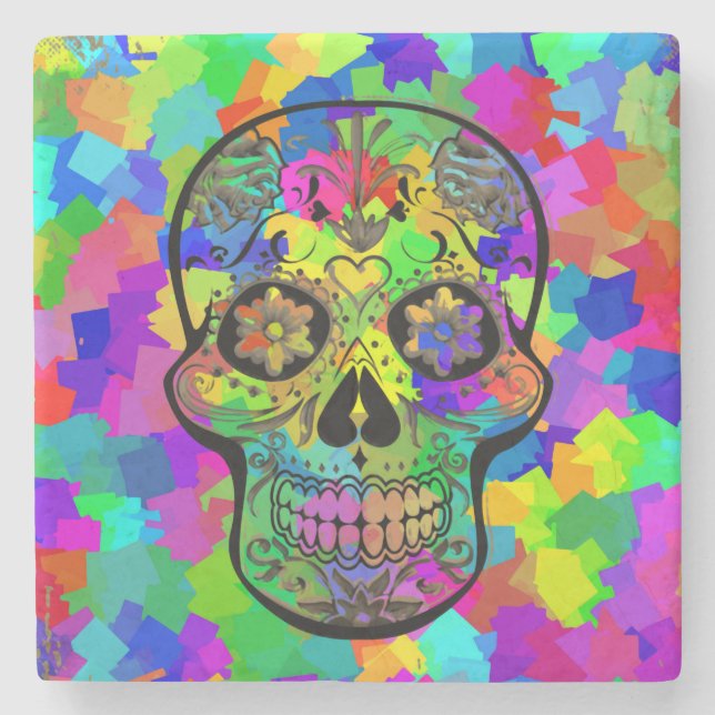 Porta-copo De Pedra Skull 20161106 (Frente)