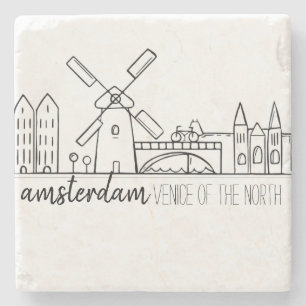Porta-copo De Pedra Skyline Amsterdã