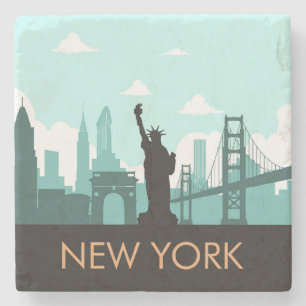 Porta-copo De Pedra Skyline Creative New York