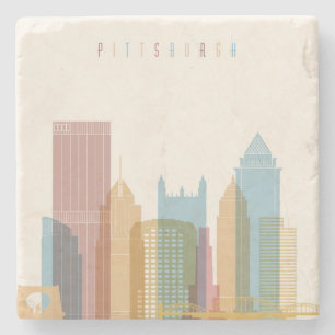 Porta-copo De Pedra Skyline da cidade de Pittsburgh, Pensilvânia