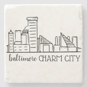 Porta-copo De Pedra Skyline de Baltimore