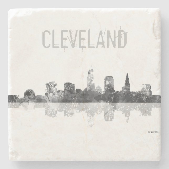 PORTA-COPO DE PEDRA SKYLINE DE CLEVELAND, OHIO (Frente)
