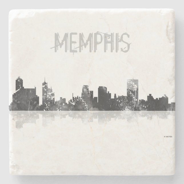PORTA-COPO DE PEDRA SKYLINE DE MEMPHIS, TENNESSEE (Frente)
