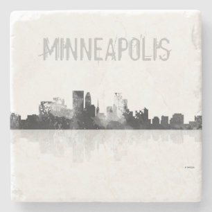 PORTA-COPO DE PEDRA SKYLINE DE MINNEAPOLIS, MINNESOTA