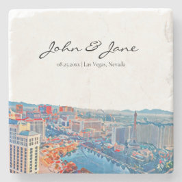 Porta-copo De Pedra Skyline Personalizado em Las Vegas