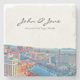 Porta-copo De Pedra Skyline Personalizado em Las Vegas