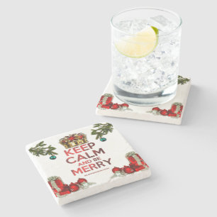 Porta-copo De Pedra SlipperyJoe's Feliz Árvore Artística de Natal