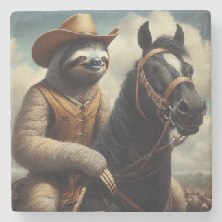 Porta-copo De Pedra Sloth Cowboy