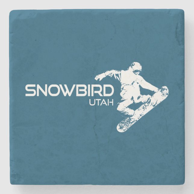 Porta-copo De Pedra Snowbird Utah Snowboarder (Frente)