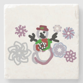 Porta-copo De Pedra Snowman joy kind