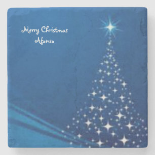 Porta-copo De Pedra Snowman Marble Stone Porta copos Natal