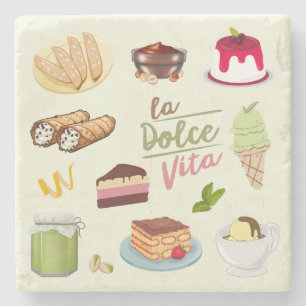 Porta-copo De Pedra Sobremesas Italianas Doces