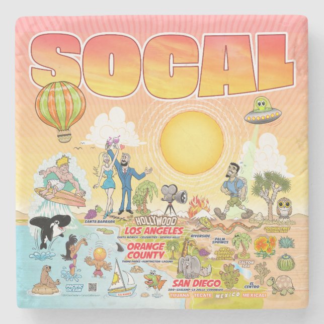 Porta-copo De Pedra SoCal (Frente)