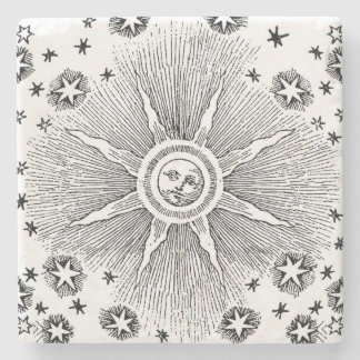 Porta-copo De Pedra Sol Estrelas Antigo Céu Noturno Zodíaco Medieval