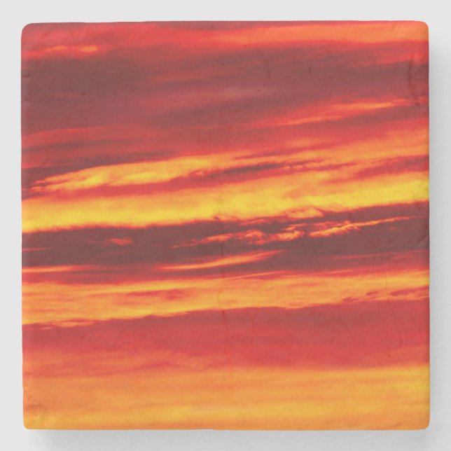 Porta-copo De Pedra Sol vermelho brilhante (Frente)