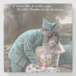 Porta-copo De Pedra Soldado e Lover