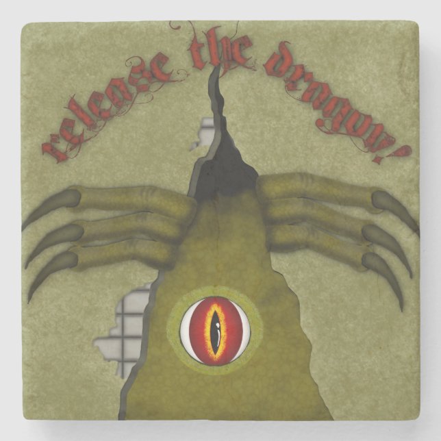 Porta-copo De Pedra Solte O Dragão! Arte Digital (Frente)