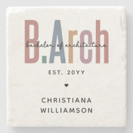 Porta-copo De Pedra Solteiro BArch personalizado de graduação de arqui