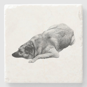 Porta-copo De Pedra Sombras de Cachorro Pacífico Alegra Momentos de Me