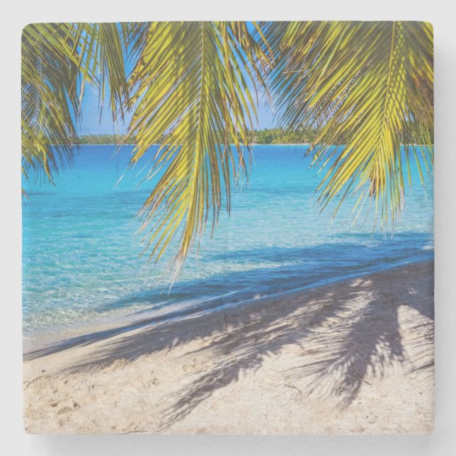 Porta-copo De Pedra Sombras na praia (Frente)