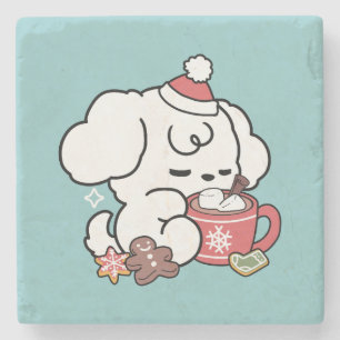 Porta-copo De Pedra Sonhos De Bolachas Cozy - Chocolate Quente e Natal