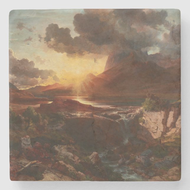 Porta-copo De Pedra Sonnenuntergang am Hintersee em Berchtesgaden (Frente)