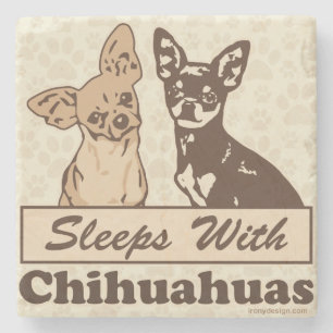 Porta-copo De Pedra Sonos com chihuahuas