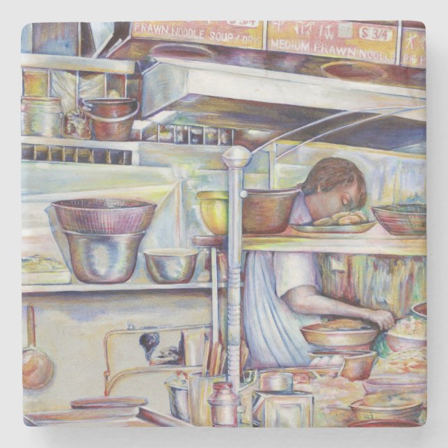 Porta-copo De Pedra Sopa de Porco, Singapura (Frente)