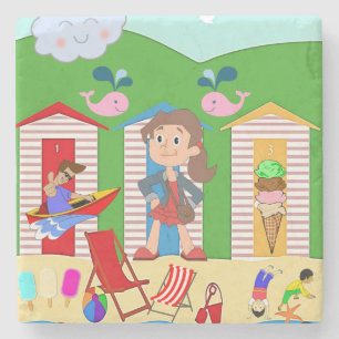 Porta-copo De Pedra Sorvete de Diversão da Praia da Porta copos Marble