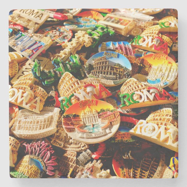 Porta-copo De Pedra Souvenirs de Roma (Frente)