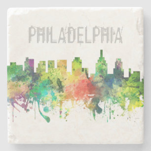 PORTA-COPO DE PEDRA SP DA SKYLINE DE PHILADELPHFIA PENSILVÂNIA -