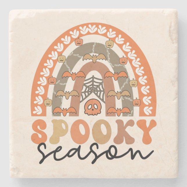 Porta-copo De Pedra Spooky Season Halloween Rainbow Fall (Frente)