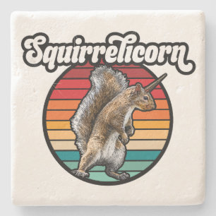 Porta-copo De Pedra Squirrelicorn - engraçado, esquilo vintage unicorn