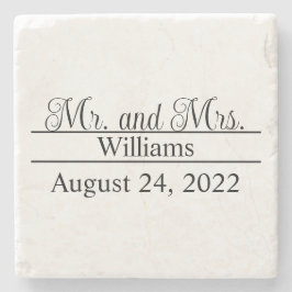 Porta-copo De Pedra Sr. e Sra. Wedding